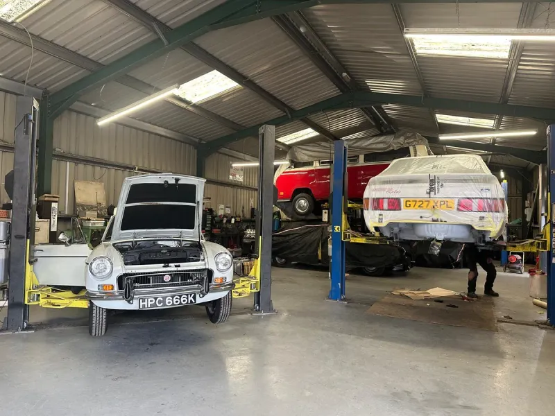 Classic car workshop